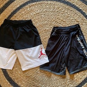 Two shorts youth large (Jordan, under armour)